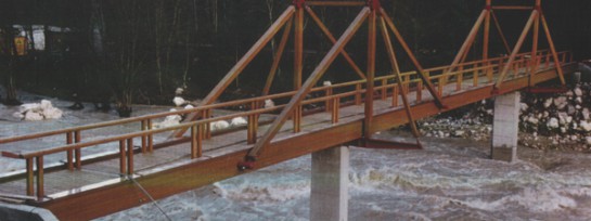 Brücke Schütterbadsteg, Unken Brücke Schütterbadsteg, Unken